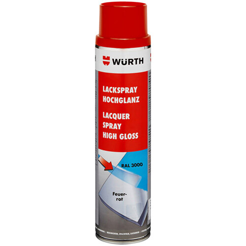 Wurth Paint Spray, High Gloss - PNTSPR-R3000-FLAMERED-600ML Ref. 0893333000 Wurth Paint Spray, High Gloss - PNTSPR-R3000-FLAMERED-600ML Ref. 0893333000