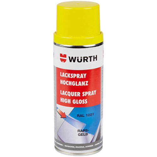 Wurth Paint Spray, High Gloss - PNTSPR-R1021-RAPEYellow-400ML Ref. 0893361021 Wurth Paint Spray, High Gloss - PNTSPR-R1021-RAPEYellow-400ML Ref. 0893361021