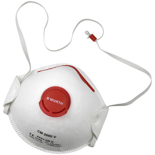 Wurth Disposable Breathing Mask FFP2 CM 2000 With Valve - BREAMASK-VLVE-CM2000-EN149-(FFP2-NR-D) Ref. 0899110303 PACK OF 10 Wurth Disposable Breathing Mask FFP2 CM 2000 With Valve - BREAMASK-VLVE-CM2000-EN149-(FFP2-NR-D) Ref. 0899110303 PACK OF 10