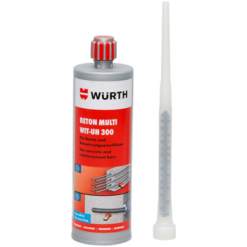 Wurth Multi Concrete Chemical Injection Mortar WIT-UH 300 - ANC-MORT-(WIT-UH300)-CART-420ML Ref. 5918500420 PACK OF 12 Wurth Multi Concrete Chemical Injection Mortar WIT-UH 300 - ANC-MORT-(WIT-UH300)-CART-420ML Ref. 5918500420 PACK OF 12