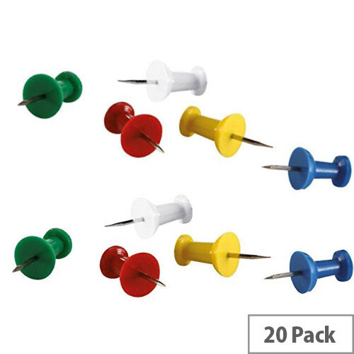 Push Pins Assorted Pack 20 20371