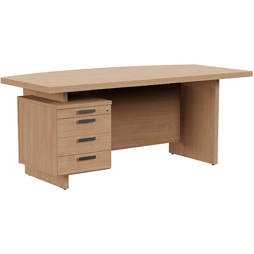 Grand Executive Office Desk With Left Side Drawers 1800mm Beech