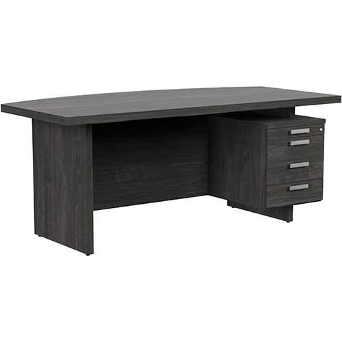 Grand Executive Office Desk With Right Side Drawers 1800mm Carbon Walnut Grand Executive Office Desk With Right Side Drawers 1800mm Carbon Walnut