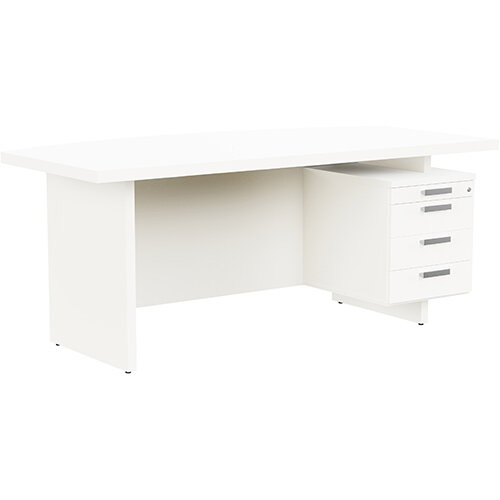 Grand Executive Office Desk With Right Side Drawers 1800mm White