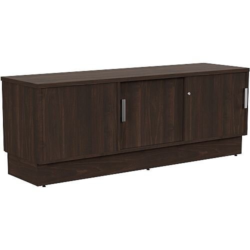 Grand Right Hand Side Large Credenza Unit With Sliding Doors & Back Door W1650xD480xH620mm Dark Walnut