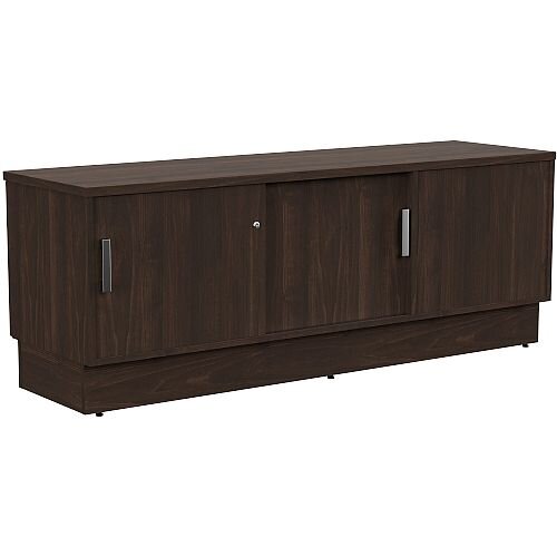 Grand Left Hand Side Large Credenza Unit With Sliding Doors & Back Door W1650xD480xH620mm Dark Walnut