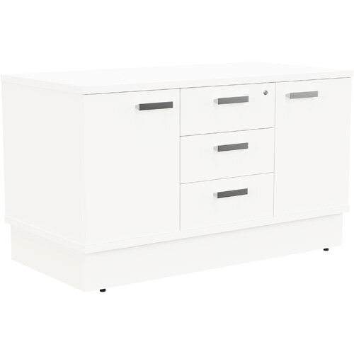 Grand 2 Door &3 Drawer Credenza Unit W1200xD600xH705mm White Grand 2 Door &3 Drawer Credenza Unit W1200xD600xH705mm White