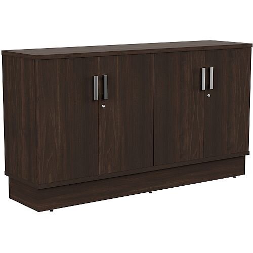 Grand 4 Doors Credenza Cabinet W1605xD420xH895mm Dark Walnut