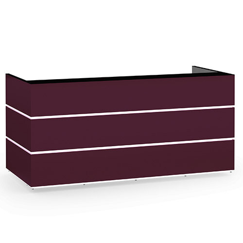 Pearl Modern Design Purple Acrylux Reception Desk with Black Glass Counter Top W2400xD1050xH1120 Pearl Modern Design Purple Acrylux Reception Desk with Black Glass Counter Top W2400xD1050xH1120