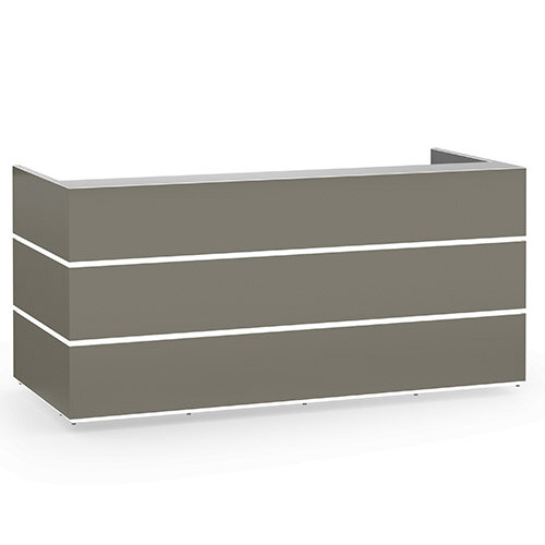 Pearl Modern Design Grey Acrylux Reception Desk with Silver Glass Counter Top W2400xD1050xH1120 Pearl Modern Design Grey Acrylux Reception Desk with Silver Glass Counter Top W2400xD1050xH1120