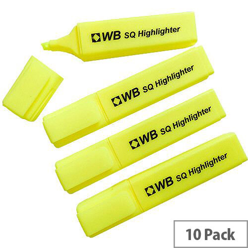 HiGlo Highlighter Pens Yellow Pack 10 WX01111