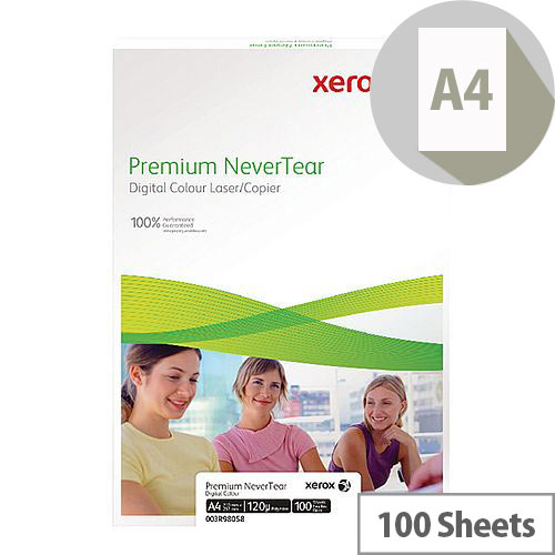 Xerox Nevertear A4 95 Micron (125gsm) White Premium Copier Paper 100 Sheets