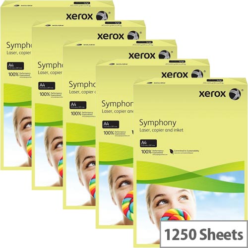 Xerox Symphony Pastel Yellow A4 Card Paper 160gsm Pack of 1250 Sheets Xerox Symphony Pastel Yellow A4 Card Paper 160gsm Pack of 1250 Sheets