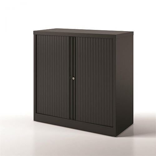 Bisley Side Opening Tambour Door Cupboard H1000xW1000xD470mm Black - Supplied Empty, Variety of Shelves &Suspension Filing Roll Out Frames Available Bisley Side Opening Tambour Door Cupboard H1000xW1000xD470mm Black - Supplied Empty, Variety of Shelves &Suspension Filing Roll Out Frames Available