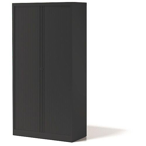 Bisley Side Opening Tambour Door Cupboard H2270xW1000xD470mm Black - Supplied Empty, Variety of Shelves & Suspension Filing Roll Out Frames Available