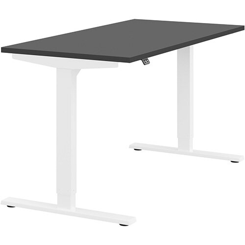 Zoom Height Adjustable Sit Stand Office Desk Plain Top W1400mmxD700mmxH685-1185mm Graphite Top White Frame - Prevents &Reduces Muscle &Back Problems, Poor Circulation &Increases Brain Activity. Zoom Height Adjustable Sit Stand Office Desk Plain Top W1400mmxD700mmxH685-1185mm Graphite Top White Frame - Prevents &Reduces Muscle &Back Problems, Poor Circulation &Increases Brain Activity.