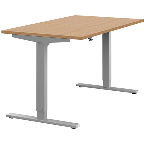 Zoom Height Adjustable Sit Stand Office Desk Plain Top W1400mmxD800mmxH685-1185mm Beech Top Silver Frame - Prevents &Reduces Muscle &Back Problems, Poor Circulation &Increases Brain Activity. Zoom Height Adjustable Sit Stand Office Desk Plain Top W1400mmxD800mmxH685-1185mm Beech Top Silver Frame - Prevents &Reduces Muscle &Back Problems, Poor Circulation &Increases Brain Activity.