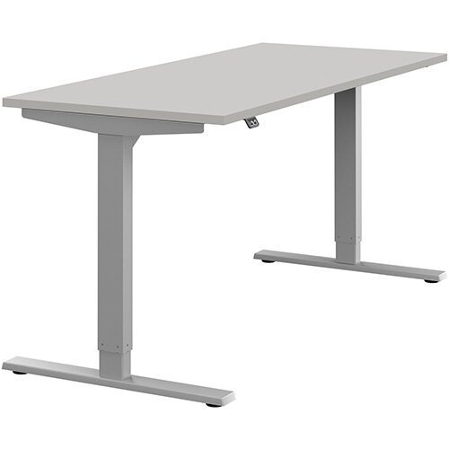 Zoom Height Adjustable Sit Stand Office Desk Plain Top W1600mmxD700mmxH685-1185mm Grey Top Silver Frame - Prevents &Reduces Muscle &Back Problems, Poor Circulation &Increases Brain Activity. Zoom Height Adjustable Sit Stand Office Desk Plain Top W1600mmxD700mmxH685-1185mm Grey Top Silver Frame - Prevents &Reduces Muscle &Back Problems, Poor Circulation &Increases Brain Activity.