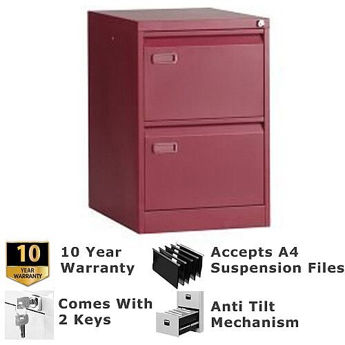 Go 2 Drawer Steel Filing Red Hunt Office Ireland
