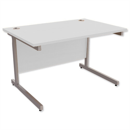 Office Desk Rectangular Silver Legs W1200mm Grey Ashford Office Desk Rectangular Silver Legs W1200mm Grey Ashford