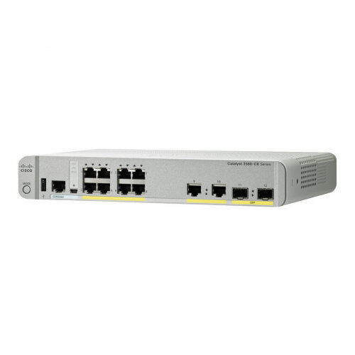 Cisco Catalyst 3560CX-8TC-S - Switch - Managed - 8 x 10/100/1000 + 2 x combo Gigabit SFP - desktop, rack-mountable, DIN rail mountable, wall-mountable Cisco Catalyst 3560CX-8TC-S - Switch - Managed - 8 x 10/100/1000 + 2 x combo Gigabit SFP - desktop, rack-mountable, DIN rail mountable, wall-mountable