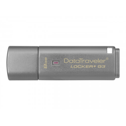 Kingston DataTraveler Locker+ G3 - USB flash drive - encrypted - 8 GB - USB 3.0