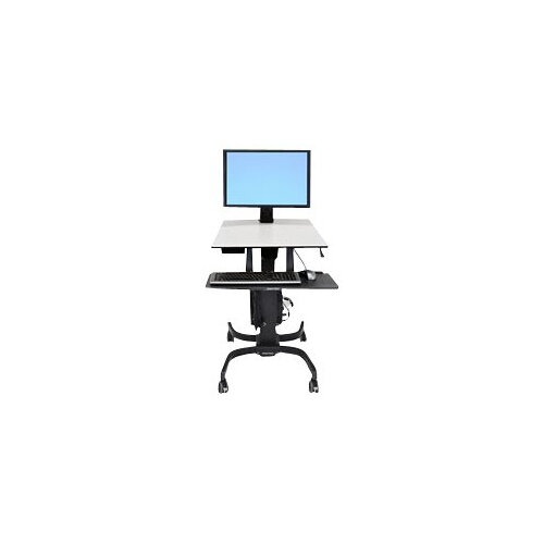 Ergotron WorkFit-C Single HD Sit-Stand Workstation - Cart for LCD display / keyboard / mouse / CPU - grey, black - screen size: 30 Inches