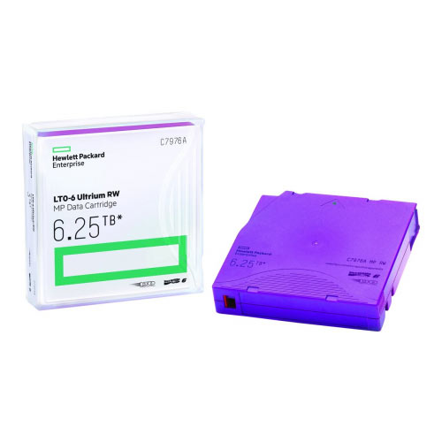 HPE - 20 x LTO Ultrium 6 - 2.5 TB / 6.25 TB - bar code labeled - for StorageWorks SAS Rack-Mount Kit; StoreEver MSL2024, MSL4048, MSL8096; StoreEver 1/8 G2