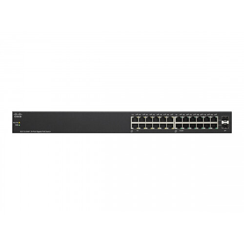 Cisco Small Business SG110-24 - Switch - unmanaged - 24 x 10/100/1000 + 2 x combo Gigabit SFP - rack-mountable Cisco Small Business SG110-24 - Switch - unmanaged - 24 x 10/100/1000 + 2 x combo Gigabit SFP - rack-mountable