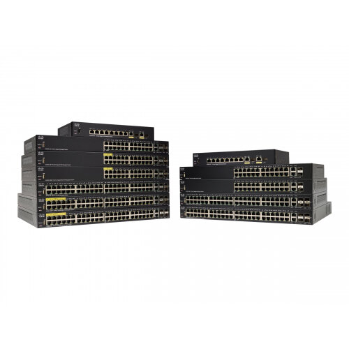 Cisco 350 Series SF352-08P-K9 - Switch - L3 - Managed - 8 x 10/100 (PoE+) + 2 x combo Gigabit Ethernet/Gigabit SFP - desktop - PoE+ (62 W)