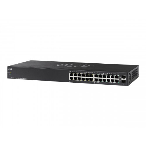 Cisco Small Business SG110-24HP - Switch - unmanaged - 12 x 10/100/1000 (PoE) + 12 x 10/100/1000 + 2 x combo Gigabit SFP - rack-mountable - PoE (100 W) Cisco Small Business SG110-24HP - Switch - unmanaged - 12 x 10/100/1000 (PoE) + 12 x 10/100/1000 + 2 x combo Gigabit SFP - rack-mountable - PoE (100 W)