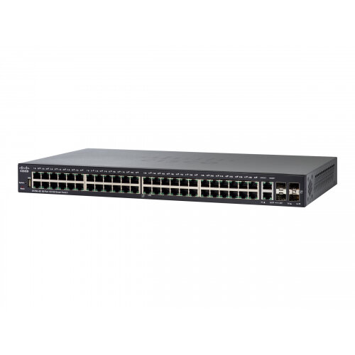 Cisco 250 Series SF250-48 - Switch - smart - 48 x 10/100 + 2 x 10/100/1000 + 2 x combo Gigabit SFP + 2 x Gigabit SFP - rack-mountable Cisco 250 Series SF250-48 - Switch - smart - 48 x 10/100 + 2 x 10/100/1000 + 2 x combo Gigabit SFP + 2 x Gigabit SFP - rack-mountable