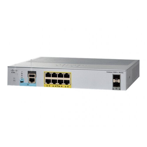 Cisco Catalyst 2960L-8PS-LL - Switch - Managed - 8 x 10/100/1000 + 2 x Gigabit SFP (uplink) - desktop, rack-mountable - PoE+ (67 W)