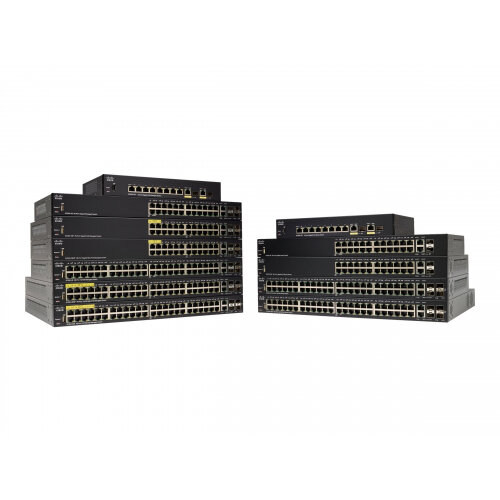 Cisco 350 Series SF350-24P - Switch - L3 - Managed - 24 x 10/100 (PoE+) + 2 x combo Gigabit Ethernet/Gigabit SFP + 2 x Gigabit SFP - rack-mountable - PoE+ (185 W) Cisco 350 Series SF350-24P - Switch - L3 - Managed - 24 x 10/100 (PoE+) + 2 x combo Gigabit Ethernet/Gigabit SFP + 2 x Gigabit SFP - rack-mountable - PoE+ (185 W)
