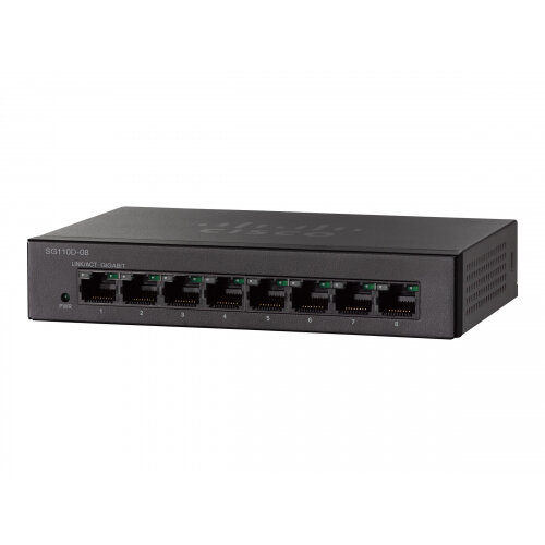 Cisco Small Business SG110D-08 - Switch - unmanaged - 8 x 10/100/1000 - desktop, wall-mountable