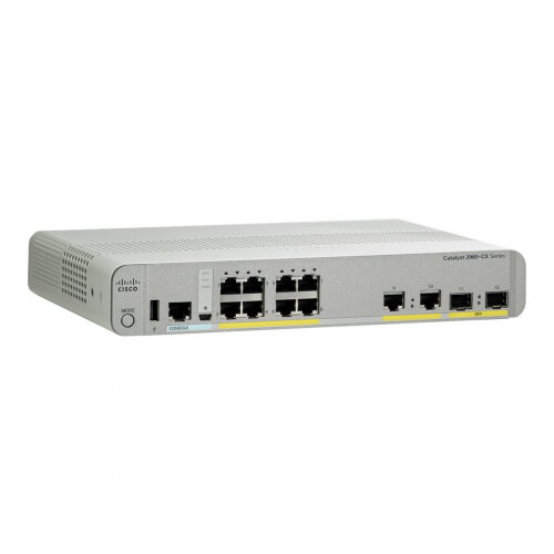 Cisco Catalyst 2960CX-8TC-L - Switch - Managed - 8 x 10/100/1000 + 2 x SFP + 2 x 10/100/1000 (uplink) - desktop, rack-mountable, DIN rail mountable, wall-mountable Cisco Catalyst 2960CX-8TC-L - Switch - Managed - 8 x 10/100/1000 + 2 x SFP + 2 x 10/100/1000 (uplink) - desktop, rack-mountable, DIN rail mountable, wall-mountable