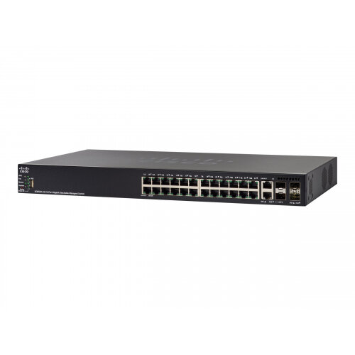 Cisco Small Business SG550X-24 - Switch - L3 - Managed - 24 x 10/100/1000 + 2 x 10 Gigabit SFP+ (uplink) + 2 x combo 10GBase-T (uplink) - rack-mountable Cisco Small Business SG550X-24 - Switch - L3 - Managed - 24 x 10/100/1000 + 2 x 10 Gigabit SFP+ (uplink) + 2 x combo 10GBase-T (uplink) - rack-mountable