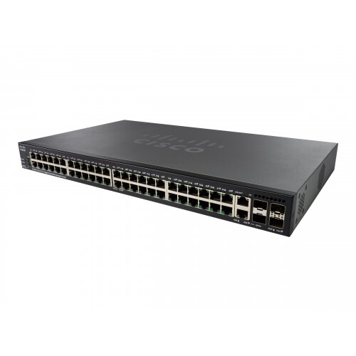 Cisco Small Business SG350X-48 - Switch - Managed - 48 x 1000Base-T + 2 x combo 10 Gigabit SFP+ + 2 x 10 Gigabit SFP+ - rack-mountable Cisco Small Business SG350X-48 - Switch - Managed - 48 x 1000Base-T + 2 x combo 10 Gigabit SFP+ + 2 x 10 Gigabit SFP+ - rack-mountable