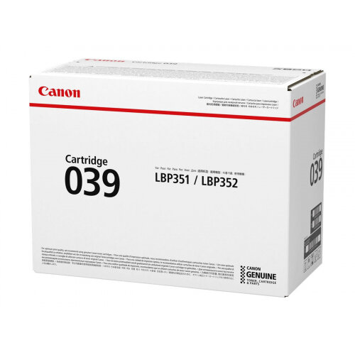 Canon 039 - Black - original - toner cartridge - for imageCLASS LBP351dn, LBP351x, LBP352dn, LBP352x; i-SENSYS LBP351x, LBP352x; Satera LBP351i Canon 039 - Black - original - toner cartridge - for imageCLASS LBP351dn, LBP351x, LBP352dn, LBP352x; i-SENSYS LBP351x, LBP352x; Satera LBP351i