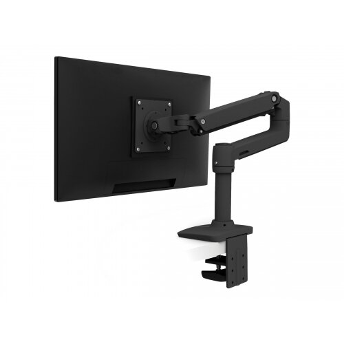 Ergotron LX Desk Monitor Arm - Mounting kit (articulating arm, desk clamp mount, grommet-mount base, 7" post, extension part) for LCD display - aluminium - matte black - screen size: up to 34" - desktop