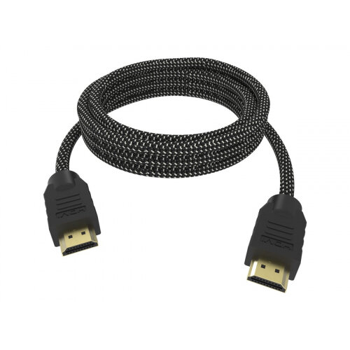 VISION Professional Premium Braided - HDMI with Ethernet cable - HDMI (M) to HDMI (M) - 50 cm - black, white - 4K support