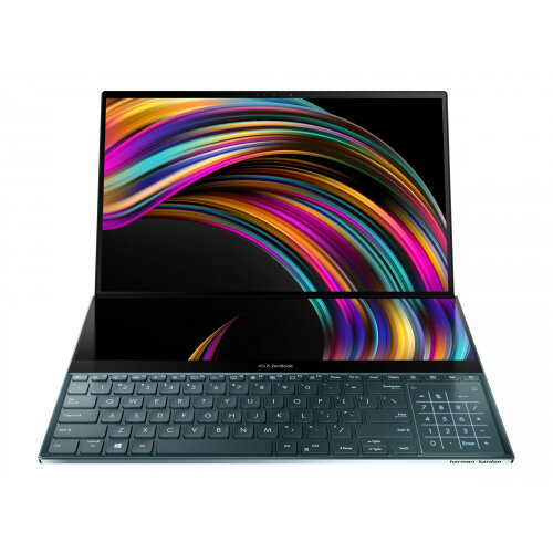 ASUS ZenBook Pro Duo UX581GV H2001R - Core i9 9980HK / 2.4 GHz - Win 10 Pro 64-bit - 32 GB RAM - 1 TB SSD NVMe - 15.6&uot; OLED touchscreen 3840 x 2160 (Ultra HD 4K) - GF RTX 2060 / UHD Graphics 630 - Bluetooth, Wi-Fi - celestial blue ASUS ZenBook Pro Duo UX581GV H2001R - Core i9 9980HK / 2.4 GHz - Win 10 Pro 64-bit - 32 GB RAM - 1 TB SSD NVMe - 15.6&uot; OLED touchscreen 3840 x 2160 (Ultra HD 4K) - GF RTX 2060 / UHD Graphics 630 - Bluetooth, Wi-Fi - celestial blue
