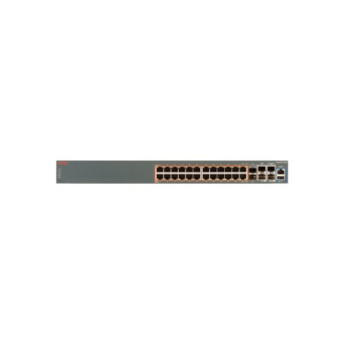 Extreme Networks Ethernet Routing Switch 3600 3626GTS-PWR+ - Switch - L3 - Managed - 24 x 10/100/1000 (PoE+) + 2 x combo Gigabit SFP + 2 x 10 Gigabit SFP+ (uplink) + 2 x 10 Gigabit SFP+ (uplink / stacking) - rack-mountable - PoE+ (720 W) - with 90 days Po Extreme Networks Ethernet Routing Switch 3600 3626GTS-PWR+ - Switch - L3 - Managed - 24 x 10/100/1000 (PoE+) + 2 x combo Gigabit SFP + 2 x 10 Gigabit SFP+ (uplink) + 2 x 10 Gigabit SFP+ (uplink / stacking) - rack-mountable - PoE+ (720 W) - with 90 days Po