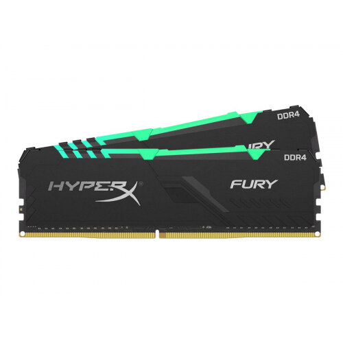 HyperX FURY RGB - DDR4 - 16 GB Kit : 2 x 8 GB - DIMM 288-pin - 3200 MHz / PC4-25600 - CL16 - 1.35 V - unbuffered - non-ECC - black