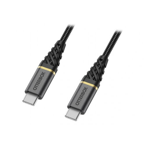 OtterBox Premium - USB cable - USB-C (M) to USB-C (M) - USB 2.0 - 3 A - 2 m - Power Delivery support - glamour black OtterBox Premium - USB cable - USB-C (M) to USB-C (M) - USB 2.0 - 3 A - 2 m - Power Delivery support - glamour black