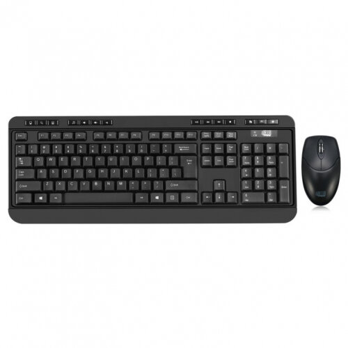 Adesso WKB-1320CB-UK keyboard Mouse included RF Wireless + USB QWERTY UK English Black