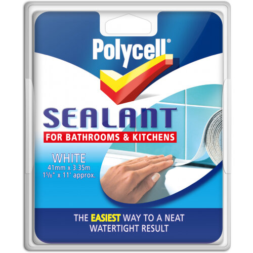 Polycell Sealant Strip Kitchen / Bathroom White 41mm