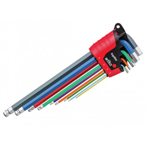 Wiha ErgoStar Colour Hex Ball End L-key Set, 9 Piece