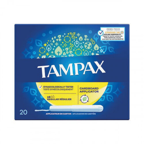 Tampax Regular Tampons with Cardboard Applicator x20 Per Box (Pack of 13) 517905