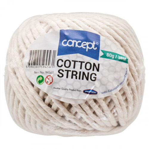 Concept Cotton Twine Spool 38M 80G - Strong & Versatile for Crafts